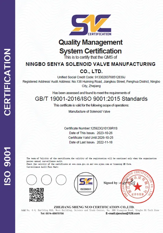 ISO9001:2015 Quality Management System Certification