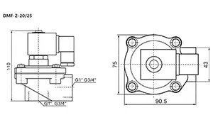 Cast Aluminum 2/2-Way Solenoid Valve, DMF-Z Series